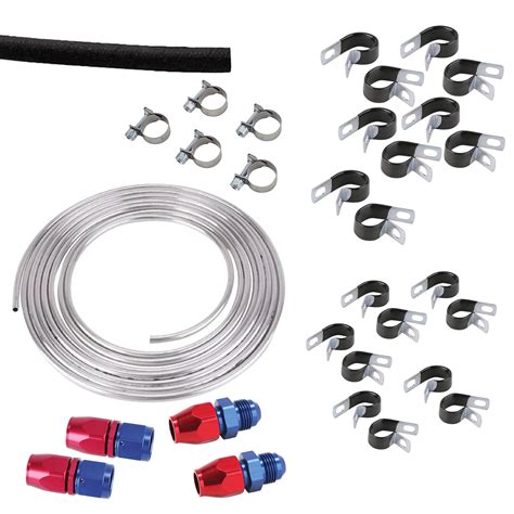 metal fuel line repair kit in a red box|fuel line repair kit auto zone.